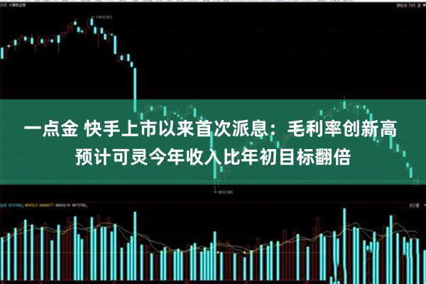 一点金 快手上市以来首次派息：毛利率创新高 预计可灵今年收入比年初目标翻倍